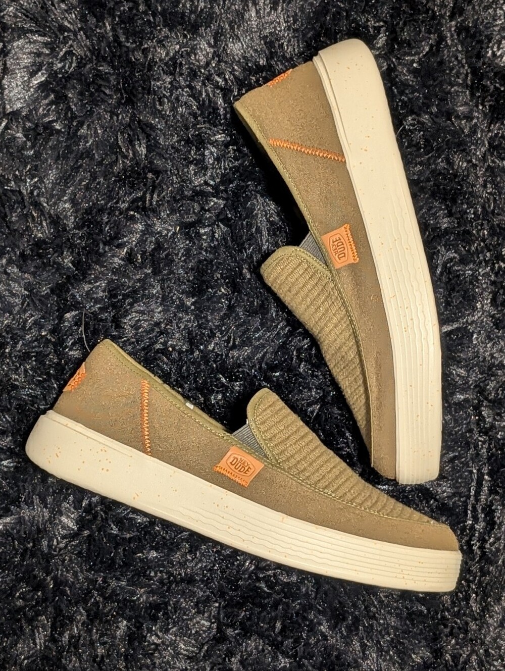Hey Dude Sunapee Coastline Olive Green Slip-On Shoes Men's Size 11 NWOT